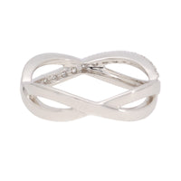 Diamond 18ct White Gold Crossover Ring (L½)