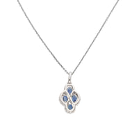 Sapphire and Diamond 18ct White Gold Four Section Cluster Pendant - Michael Jones Jeweller