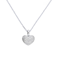 Diamond 18ct White Gold Pavé Heart Pendant