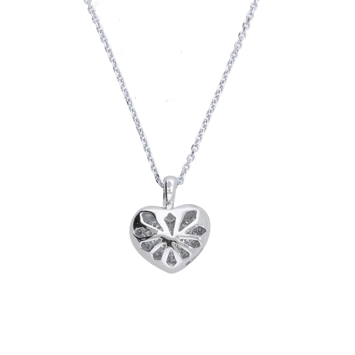Diamond 18ct White Gold Pavé Heart Pendant