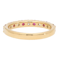 Ruby and Diamond 18ct Yellow Gold Half Eternity Ring