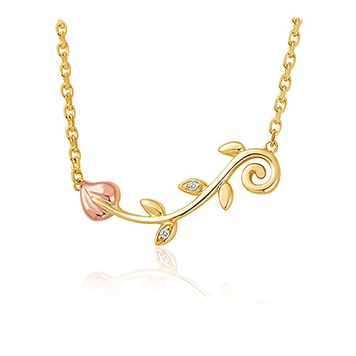 Clogau Tree of Life® 9ct Solid Gold Vine Necklace with Diamonds GTOL0055 - Michael Jones Jeweller