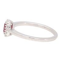 Ruby and Diamond 18ct White Gold Cluster Ring (N) - Michael Jones Jeweller
