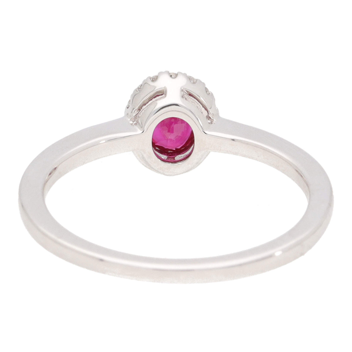 Ruby and Diamond 18ct White Gold Cluster Ring (N) - Michael Jones Jeweller