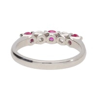 Ruby and Diamond 18ct White Gold Five Stone Ring (M½)