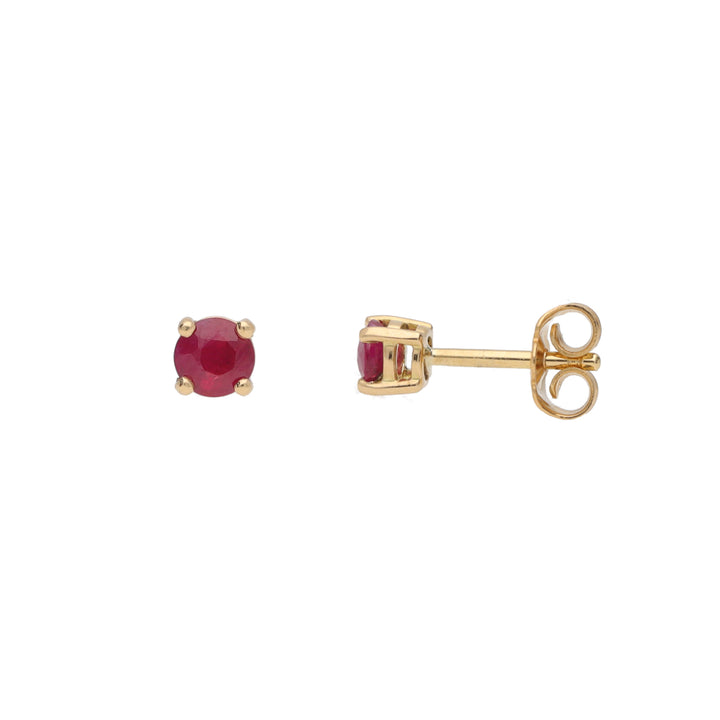 Ruby 18ct Yellow Gold Stud Earrings