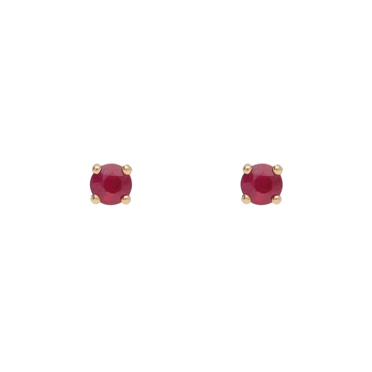 Ruby 18ct Yellow Gold Stud Earrings - Michael Jones Jeweller