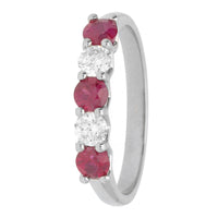 Ruby and Diamond Platinum Half Eternity Ring - Michael Jones Jeweller