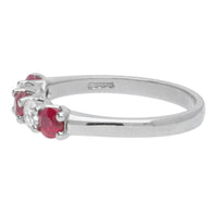 Ruby and Diamond Platinum Half Eternity Ring - Michael Jones Jeweller