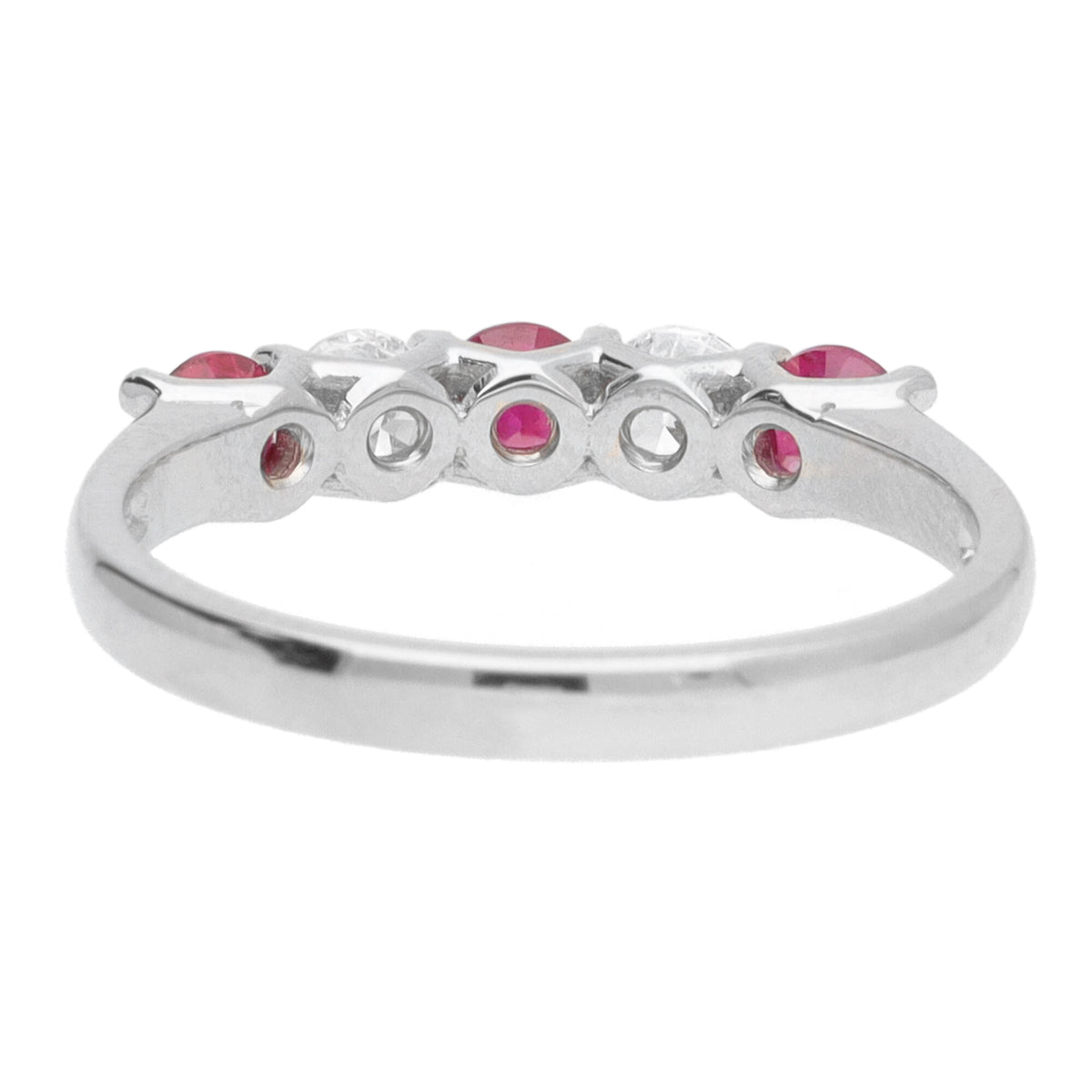 Ruby and Diamond Platinum Half Eternity Ring - Michael Jones Jeweller
