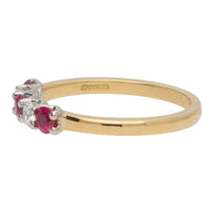 Ruby and Diamond 18ct Yellow Gold Half Eternity Ring - Michael Jones Jeweller