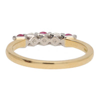 Ruby and Diamond 18ct Yellow Gold Half Eternity Ring - Michael Jones Jeweller