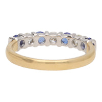 Sapphire and Diamond 18ct Yellow and White Gold Half Eternity Ring - Michael Jones Jeweller