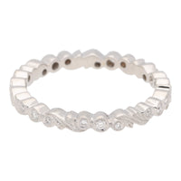 Diamond 18ct White Gold Scroll Design Full Eternity Ring - Michael Jones Jeweller