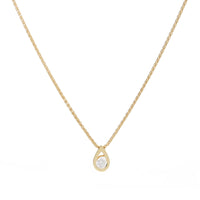 Diamond 18ct Yellow Gold Teardrop Pendant - Michael Jones Jeweller