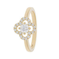 Diamond 18ct Yellow Gold Flower Ring - Michael Jones Jeweller