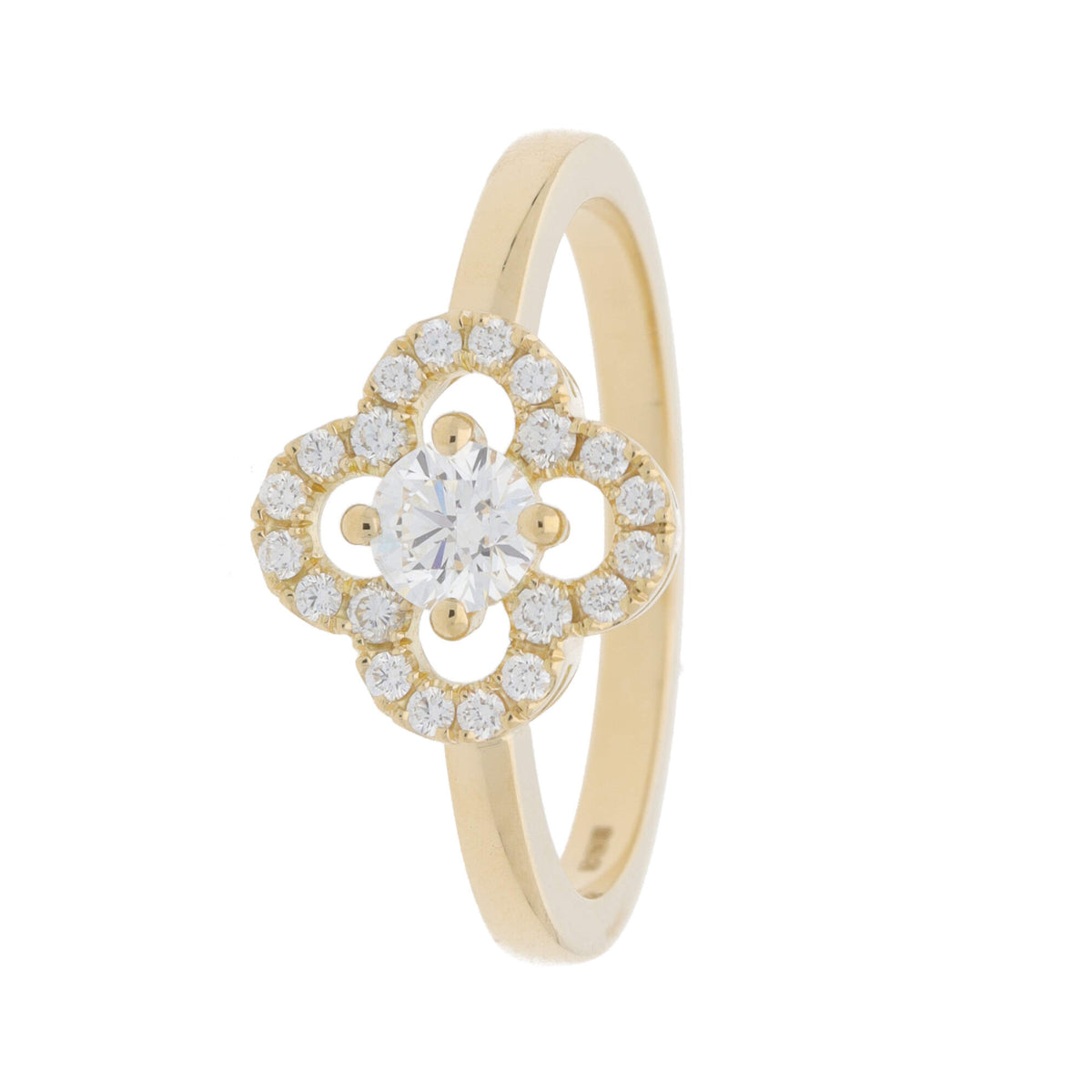 Diamond 18ct Yellow Gold Flower Ring - Michael Jones Jeweller