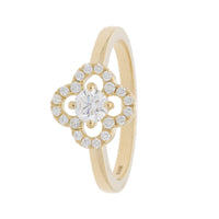 Diamond 18ct Yellow Gold Flower Ring