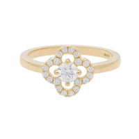 Diamond 18ct Yellow Gold Flower Ring