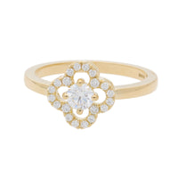 Diamond 18ct Yellow Gold Flower Ring - Michael Jones Jeweller