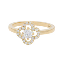 Diamond 18ct Yellow Gold Flower Ring