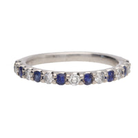 Sapphire and Diamond 18ct White Gold Half Eternity Ring (K)