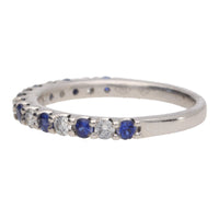 Sapphire and Diamond 18ct White Gold Half Eternity Ring (K)