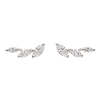 Marquise Diamond 18ct White Gold Climbing Ear Studs