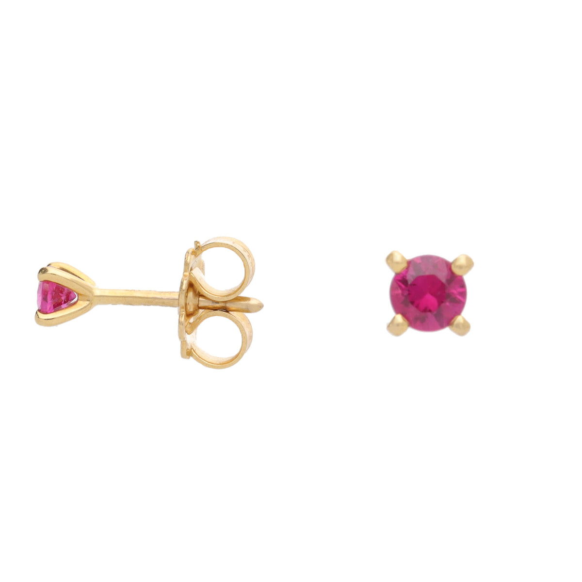 Ruby 18ct Yellow Gold Stud Earrings - Michael Jones Jeweller