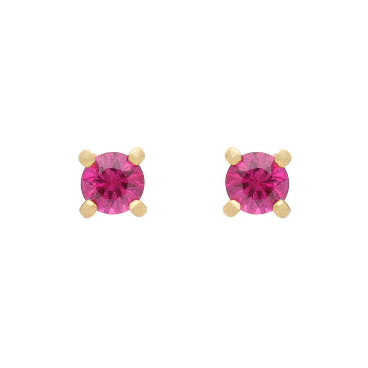 Ruby 18ct Yellow Gold Stud Earrings - Michael Jones Jeweller