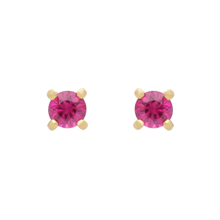 Ruby 18ct Yellow Gold Stud Earrings