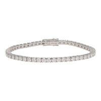 Diamond 5.00ct 18ct White Gold Line Bracelet - Michael Jones Jeweller