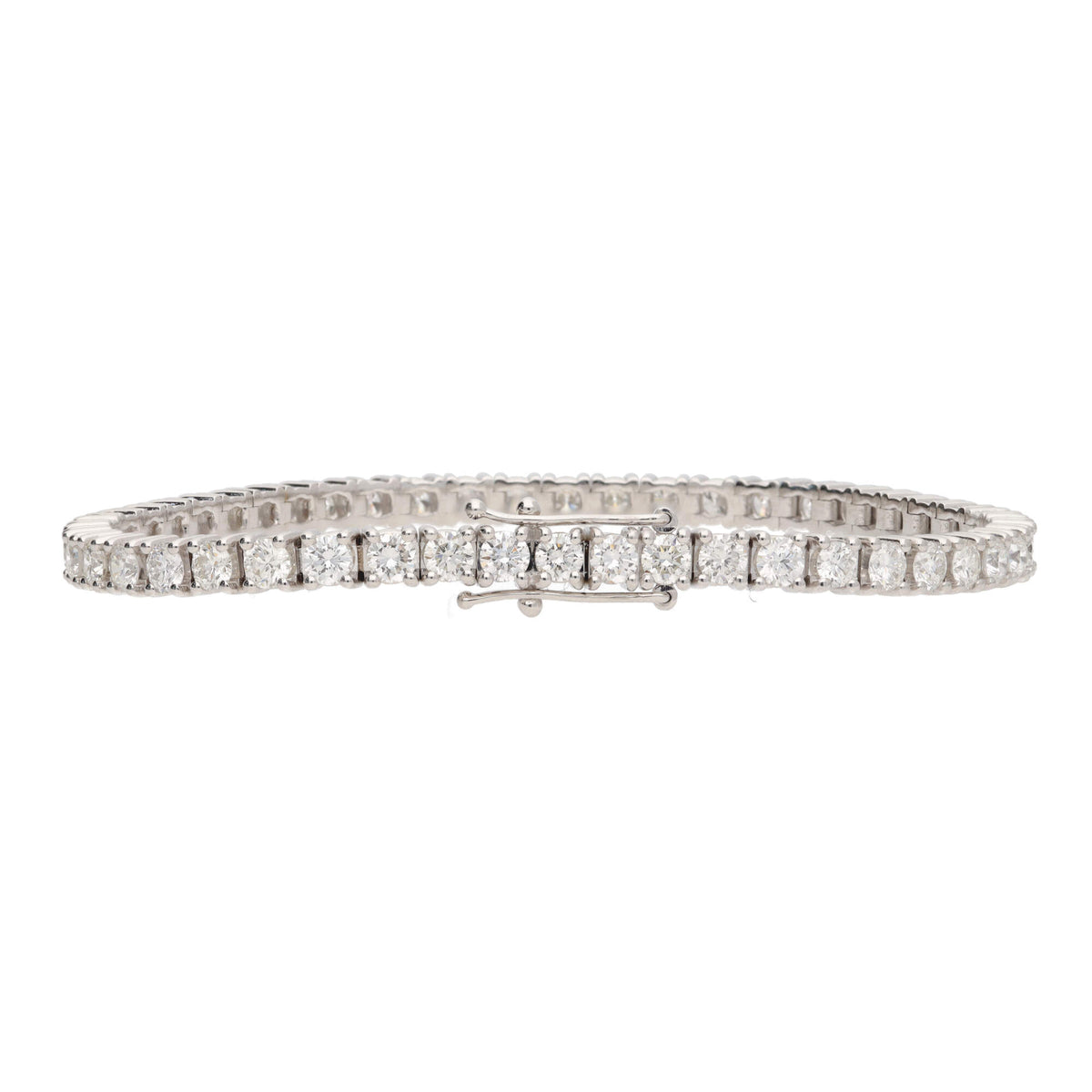 Diamond 6.18ct 18ct White Gold Line Bracelet - Michael Jones Jeweller