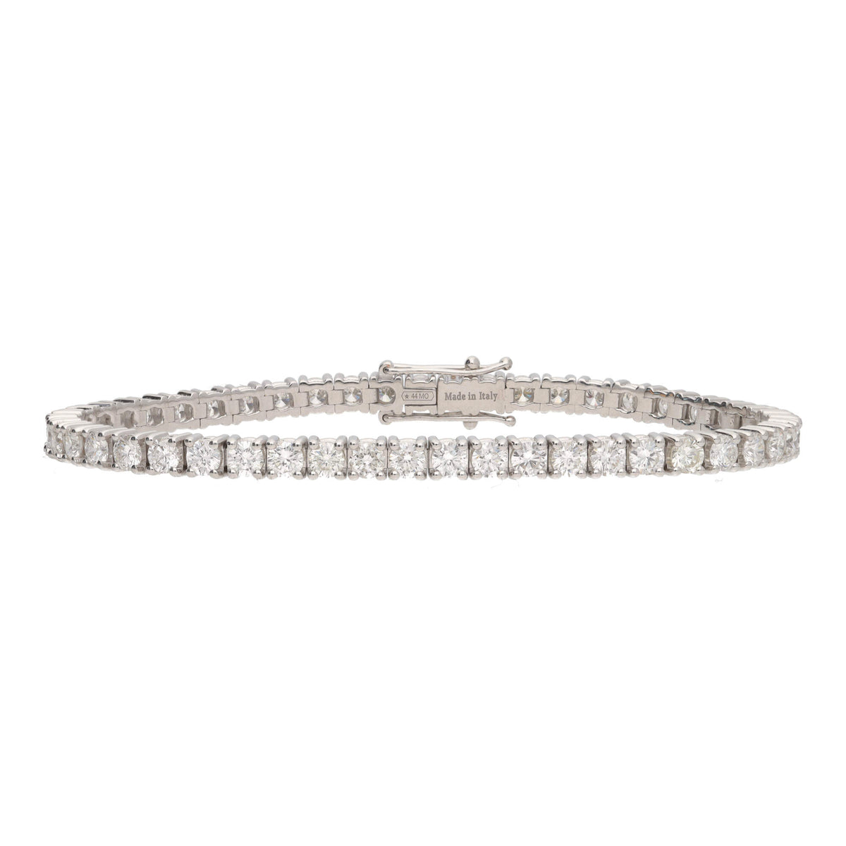 Diamond 6.18ct 18ct White Gold Line Bracelet - Michael Jones Jeweller