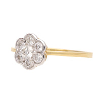 Diamond 18ct Yellow Gold Flower Cluster Ring (M½)