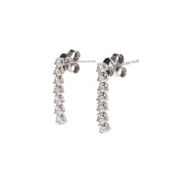 Graduated Diamond 0.75ct 18ct White Gold Drop Earrings - Michael Jones Jeweller