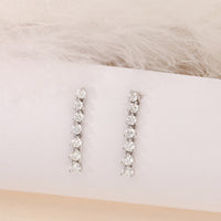 Graduated Diamond 0.75ct 18ct White Gold Drop Earrings - Michael Jones Jeweller