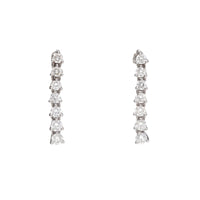 Graduated Diamond 0.75ct 18ct White Gold Drop Earrings - Michael Jones Jeweller
