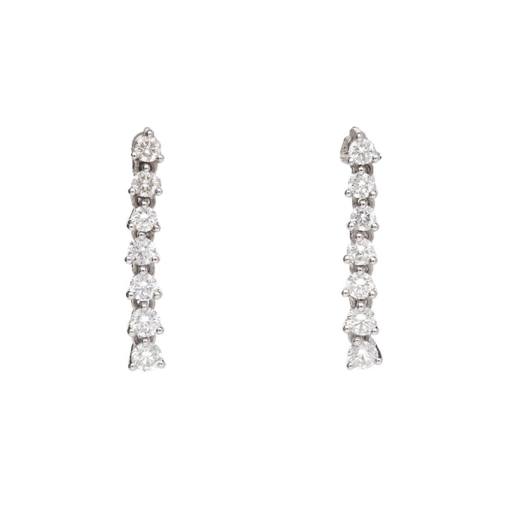 Graduated Diamond 0.75ct 18ct White Gold Drop Earrings - Michael Jones Jeweller