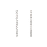 Diamond 0.41ct 18ct White Gold Line Drop Earrings - Michael Jones Jeweller