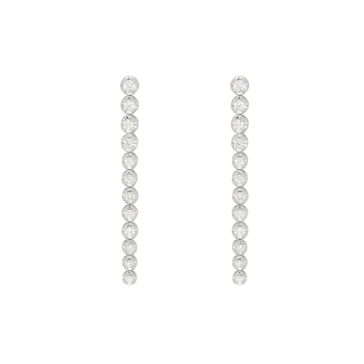 Diamond 0.41ct 18ct White Gold Line Drop Earrings - Michael Jones Jeweller