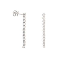 Diamond 0.41ct 18ct White Gold Line Drop Earrings - Michael Jones Jeweller