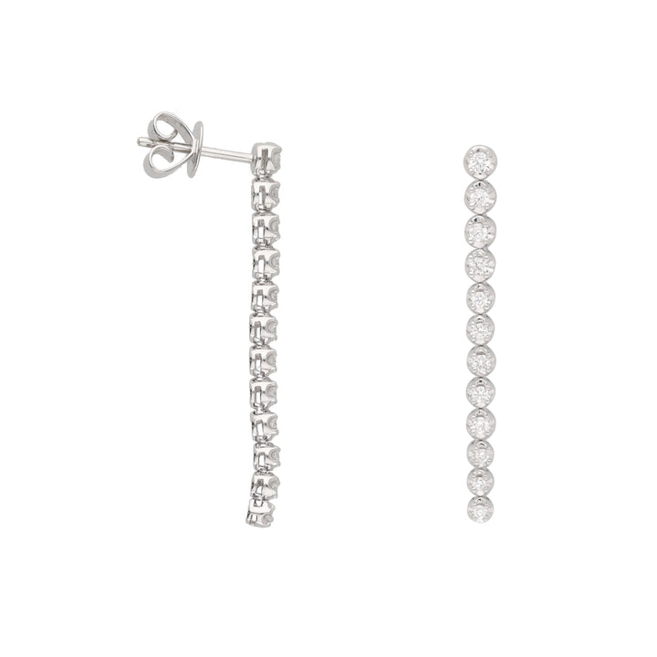 Diamond 0.41ct 18ct White Gold Line Drop Earrings - Michael Jones Jeweller