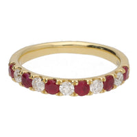 Ruby and Diamond 18ct Yellow GOld Half Eternity Ring - Michael Jones Jeweller