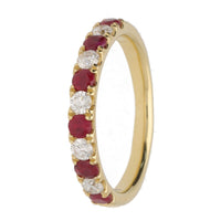 Ruby and Diamond 18ct Yellow GOld Half Eternity Ring - Michael Jones Jeweller