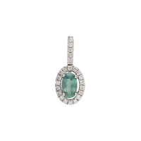 Alexandrite and Diamond 18ct White Gold Cluster Pendant - Michael Jones Jeweller