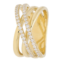 Diamond 18ct Yellow Gold Four Strand Crossover Ring - Michael Jones Jeweller