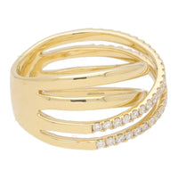 Diamond 18ct Yellow Gold Four Strand Crossover Ring - Michael Jones Jeweller