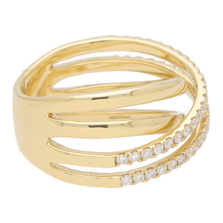 Diamond 18ct Yellow Gold Four Strand Crossover Ring - Michael Jones Jeweller