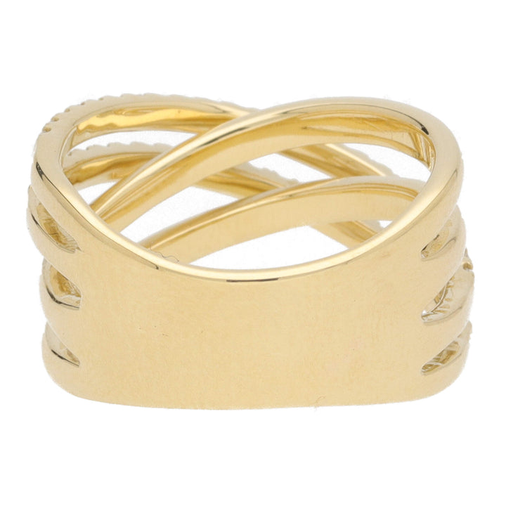 Diamond 18ct Yellow Gold Four Strand Crossover Ring - Michael Jones Jeweller